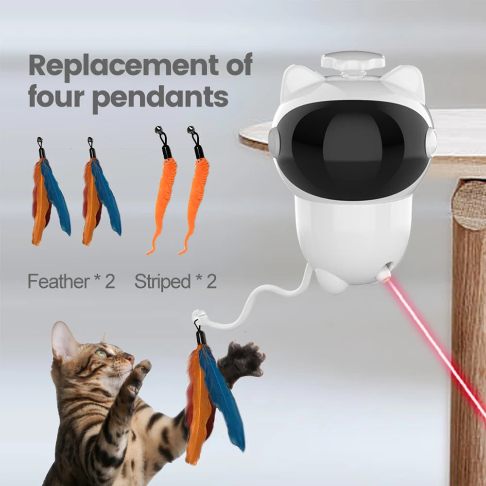 Automatic interactive LED laser toy for cats with random 360 patterns